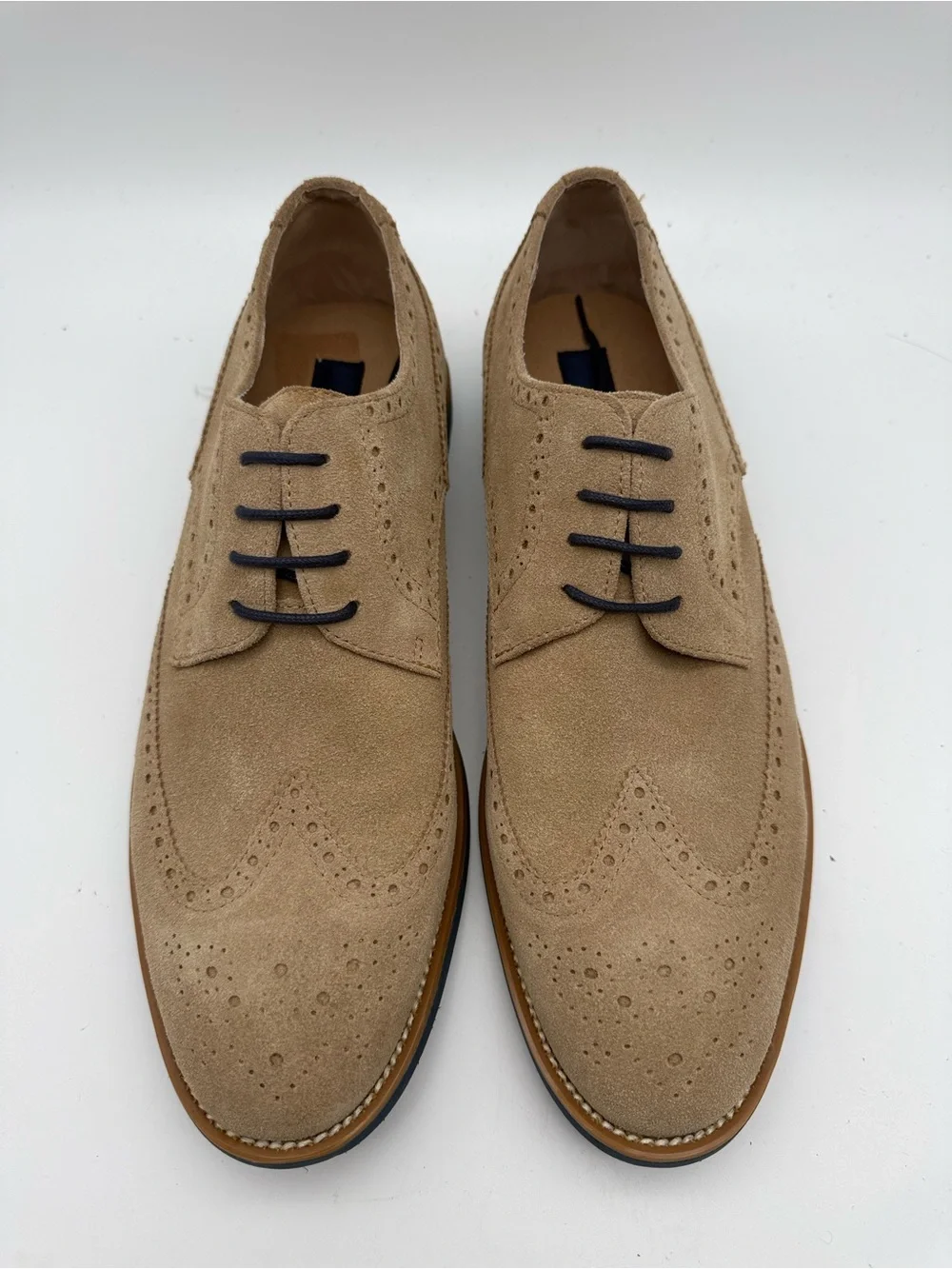 BRAND NEW Joseph Abboud Tan Suede Wingtip Oxford Shoes Mens Size 11